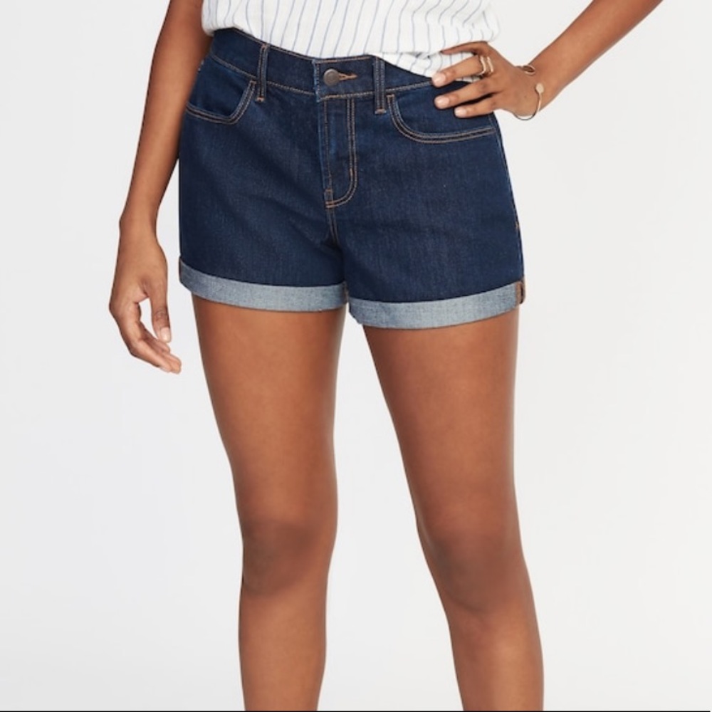Old Navy Mid-Rise Cuffed Boyfriend Jean Shorts